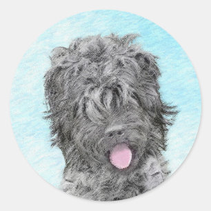 Zwart Russisch tertierschilderij - Kute Original D Ronde Sticker