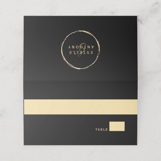 Zwart Rustiek Gouden Cirkel Lijst Ampersand Bruilo (Buitenkant ongevouwen)