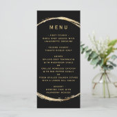 Zwart Rustiek Gouden Cirkel Lijst Ampersand Bruilo Menu (Staand voorkant)