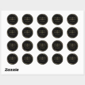Zwart Rustiek Gouden Cirkel Lijst Ampersand Bruilo Ronde Sticker (Vel)