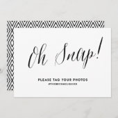 Zwart rustiek kalligrafie Instagram trouwteken (Voorkant / Achterkant)