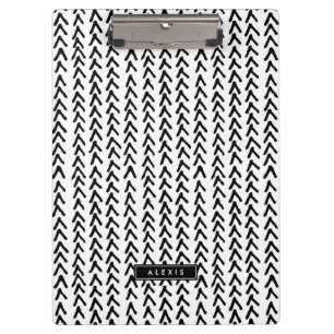 Zwart Rustiek Tribal Patroon Gepersonaliseerd Klem Klembord