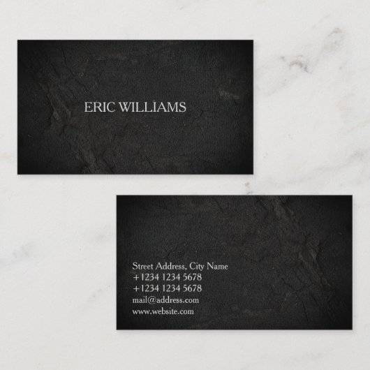 Zwart ruw oppervlak visitekaartje (Voorkant / Achterkant)