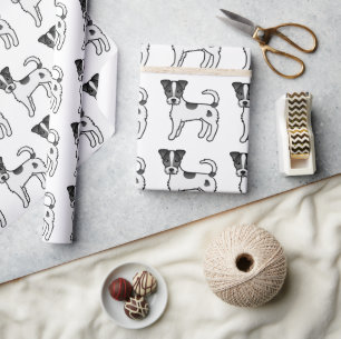 Zwart Ruwe Vacht Parson Russell Terrier Patroon Cadeaupapier