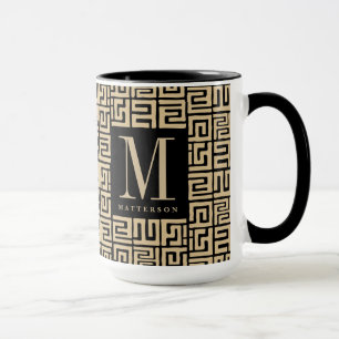 Zwart Sand Kuba afdrukken Geïnspireerd monogram Mok