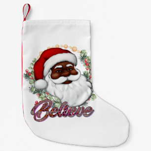 Zwart Santa Geloof Melanine Man Kerstmis Cheer Kleine Kerstsok