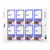 Zwart Santa & Rendier Gift Label (Full Sheet)