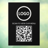 Zwart Scan Me QR Code prijslijst Menu Sign Raamsticker (Vel 3)