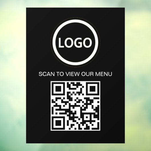 Zwart Scan Me QR Code prijslijst Menu Sign Raamsticker (Vel 3)