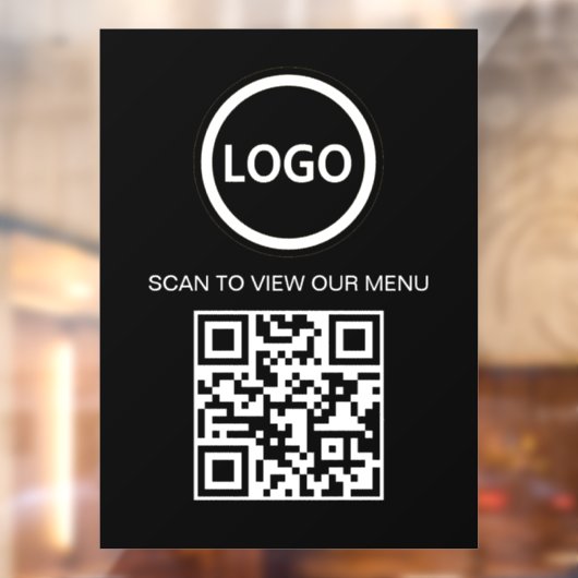 Zwart Scan Me QR Code prijslijst Menu Sign Raamsticker (Vel 2)