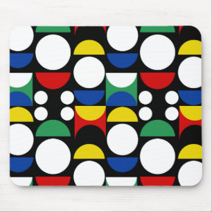 Zwart Scandinavisch Bauhaus Mid-Century Patroon Muismat
