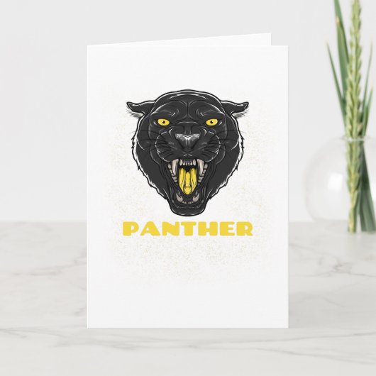 Zwart Scary Panther Kaart (Voorkant)