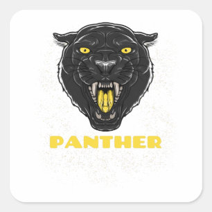 Zwart Scary Panther Vierkante Sticker