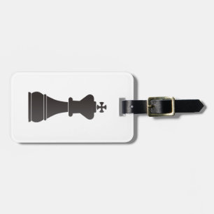 Zwart schaakstuk bagagelabel