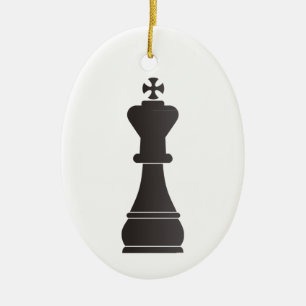 Zwart schaakstuk keramisch ornament
