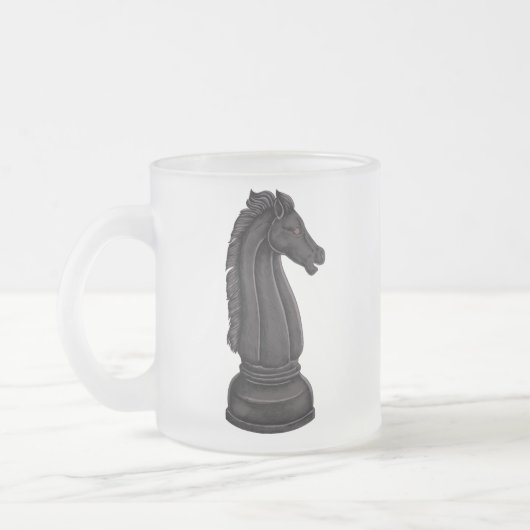  zwart schaakstuk matglas koffiemok (Links)