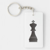 Zwart schaakstuk sleutelhanger (Voorkant)