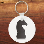 Zwart schaakstuk sleutelhanger (Voorkant)