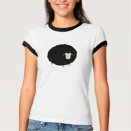 Zwart schaap cartoon illustratie t-shirt