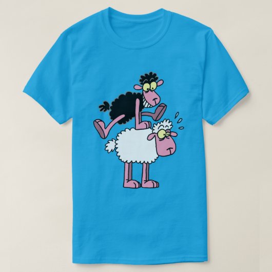 Zwart schaap en schaap t-shirt (Design voorkant)