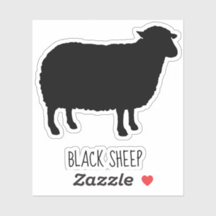 Zwart Schaap Silhouet Cool Vinyl Sticker