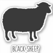 Zwart Schaap Silhouet Cool Vinyl Sticker (Voorkant)