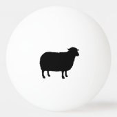 Zwart Schaap Silhouet met Aangepaste Tekst Pingpongballen (Achterkant)