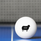Zwart Schaap Silhouet met Aangepaste Tekst Pingpongballen (Net)