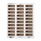 Zwart Schaap Silhouet Retouradres Labels (Full Sheet)