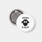 Zwart schaap: uniek is goed magneet (Voorkant / Achterkant)