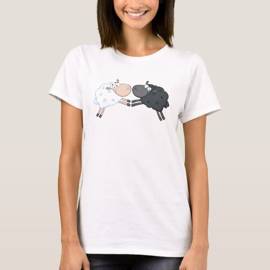 Zwart Schaap Wit Schaap T-shirt (Voorkant)