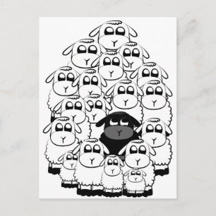 Zwart schapen briefkaart