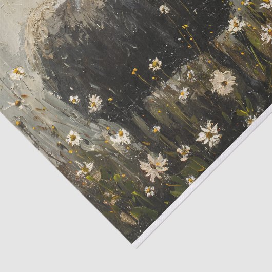 zwart schapenolieverfschilderij Decoupage Tissuepapier (Detail)