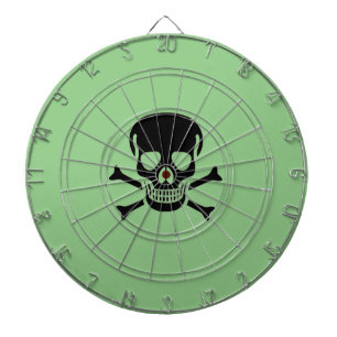 Zwart Schedel groen dartboard Dartbord