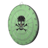 Zwart Schedel groen dartboard Dartbord (Voorkant Rechts)
