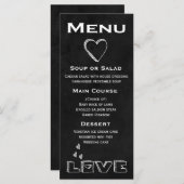 Zwart schoolbord Menu Love Heart - Huwelijk, Feest (Voorkant / Achterkant)