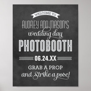 Zwart schoolbord Trouw Photobooth Welkom Poster