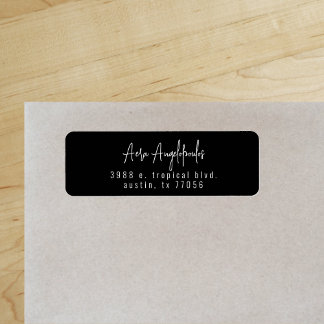 Zwart Schrift Modern Chic Retouradres Label