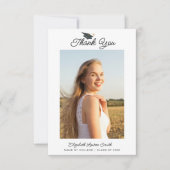 Zwart Script afstuderen Foto Dank je kaart (Voorkant)