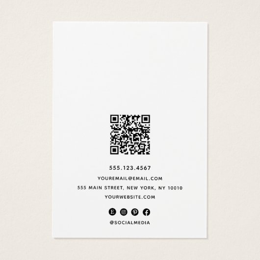 Zwart Script Calligraphy Font die Display verouder Visitekaartje (Achterkant)