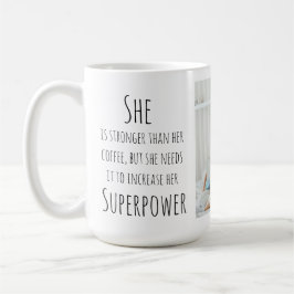 Zwart script | Grappig citaat | Een foto Koffiemok