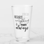 Zwart Script Merry Alles & Happy Always Glas (Achterkant)