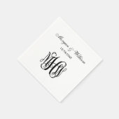 Zwart Script Monogram DIY BG Servet (Hoek)