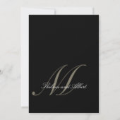 Zwart Script Monogram Ouders Bruiloft Uitnodiginge Kaart (Achterkant)