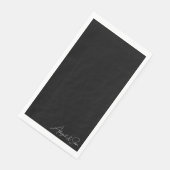 Zwart Script Namen Bruiloft Servet (Hoek)