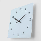 Zwart Script-nummer op Bleek blauw wcn Vierkante Klok (Hoek)