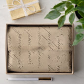 Zwart script op Tan Decoupage Tissuepapier (Geschenk)