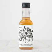Zwart script "pretkerst" op maat likeurfles etiket (Voorkant)