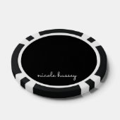 Zwart script | Stijlvol Monogram Modern Poker Chips (Enkel)