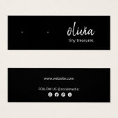 Zwart Script Stud Oorbel Display Kaart (Voorkant /achterkant)